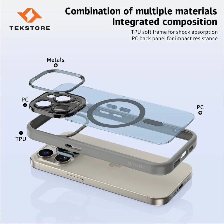 IPhone Premium TPU+PC Material/ Metal Camera Ring/ Slim/ Drop Protection/ Camera Protection/ Soft Touch Back Cover