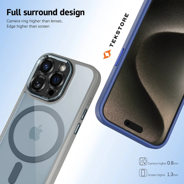 IPhone Premium TPU+PC Material/ Metal Camera Ring/ Slim/ Drop Protection/ Camera Protection/ Soft Touch Back Cover